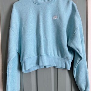 Nike turquoise blue crop top sweatshirt, M